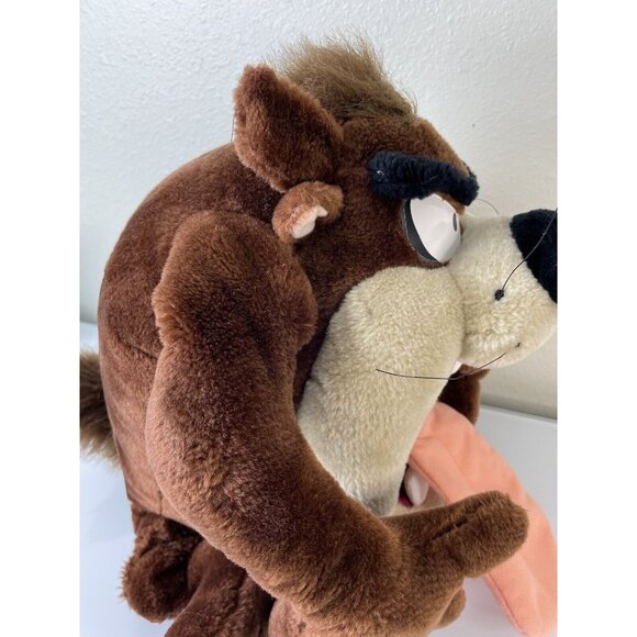 Vintage Large Tazmanian Devil Looney Tunes Plush, Toy, Mouth Open, Cartoon 13.5” - Picture 11 of 12